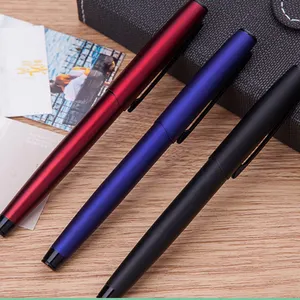 Toptan mavi imza kalem-Yeni rahat duygu mat siyah mavi kırmızı İmza metalik kalem