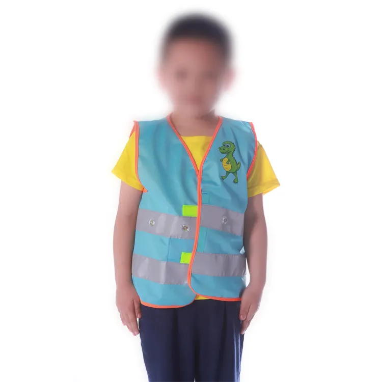 LED hi vis reflective safety cartoon vest kids high visibility children vest