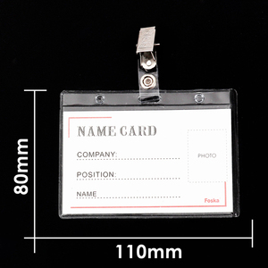 Foska doux étanche en plastique PVC transparent <span class=keywords><strong>porte</strong></span>-<span class=keywords><strong>badge</strong></span> <span class=keywords><strong>porte</strong></span>-carte d'identité <span class=keywords><strong>porte</strong></span>-carte d'identité en plastique <span class=keywords><strong>avec</strong></span> <span class=keywords><strong>clip</strong></span> - Product Image 2