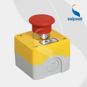 Saipwell สวิตช์ไฟฉุกเฉิน IP65,สวิตช์ CE หยุดฉุกเฉินปุ่มกด LED จีน2ปี CN;SHG