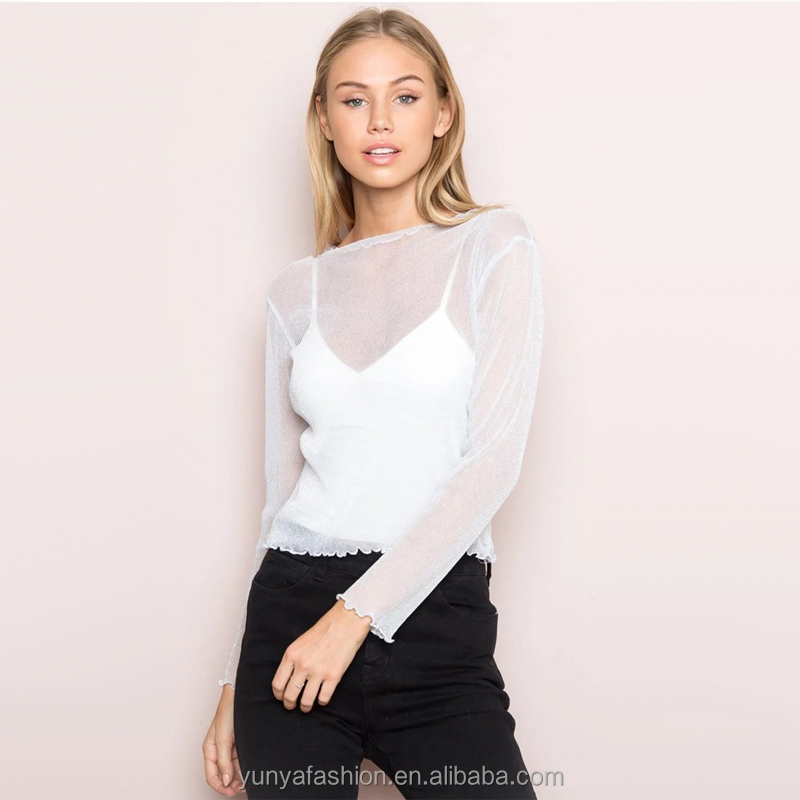 Body Elegante De Malla Con Lunares GORGLITTER | Mangas Abullonadas, Cuello De Pico Y Manga Larga, Transparente Para Mujer Body Elegante De Malla Con Lunares GORGLITTER | Mangas Abullonadas, Cuello De Pico Y Manga Larga, Transparente Para Mujer