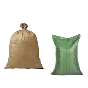 green hand stitching garden garbage bags flame recycled pp woven bags for packing building bags