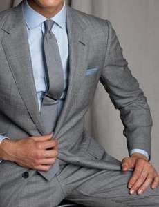 Abito da <span class=keywords><strong>uomo</strong></span> con risvolto <span class=keywords><strong>grigio</strong></span> tradizionale con due bottoni realizzati in giacca di tacchino 2 pezzi - Product Image 5