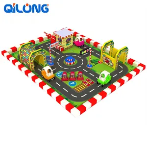 Factory supply kids indoor driving school small kids traffic town playground