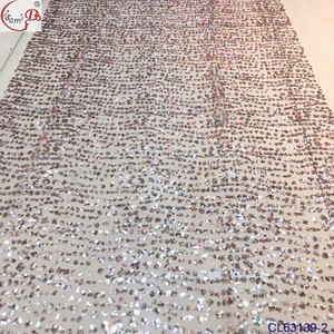 The Newest Design Embroidered Glitter Shimmer <strong>Embroidery</strong> Lace Party Dress Fabric <strong>Material</strong> - Product Image 3