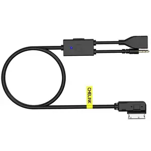 汽车媒体AMI MMI MDI USB 3.5毫米AUX电缆，用于奥迪TT大众捷达GTI GLI