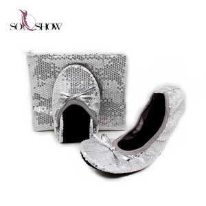 Sapatilhas femininas para festa, sapatos feitos na <span class=keywords><strong>china</strong></span> com glitter dourado, lantejoulas, baixos, sapatos de balé para senhoras - Product Image 3