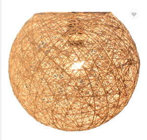Small Tall Round White Beige Brown Colorful Rattan <strong>String</strong> <strong>Paper</strong> Outdoor Plastic Hanging Pendant <strong>Lamp</strong> <strong>Shades</strong> - Product Image 3