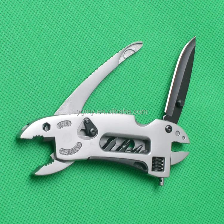 Adjustable Wrench Jaw + Obeng + Tang + Pisau Alat Set Alat Perlengkapan Survival