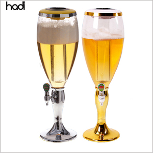Distributeur de bière à tirage vertical portable avec fond <span class=keywords><strong>en</strong></span> ABS triangulaire commercial, 3L, avec tube à glace LED, pour bar - Product Image 1