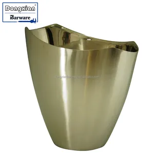 Elliptic Wine Bucket ,Oval At The Top Round At The Base Double Wall Construction Satin Finish Outside ,Luster Finish Inside