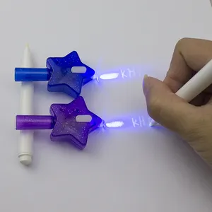 Khy amzzon ปากกาหมึก UV มองไม่เห็นรูปดาวสำหรับเด็กโคมไฟขนาดเล็กสำหรับสอดแนมปากกาหมึก UV