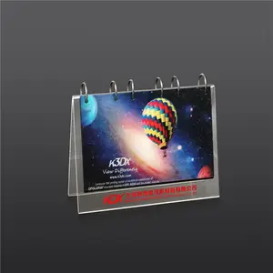 Heißer Verkauf Benutzerdefinierte Acryl Desktop-kalender Halter Tischkalender Stand mit Metallring