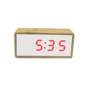 EMAF jam <span class=keywords><strong>Alarm</strong></span> Digital, paket kustom cermin LED Digital bambu kayu <span class=keywords><strong>Alarm</strong></span> meja elektronik Snooze <span class=keywords><strong>Alarm</strong></span> waktu Digital jam samping tempat tidur - Product Image 3