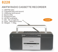 Radio classique OEM AM/FM/SW 1-2 bandes avec grand enregistreur cassette et fonction USB/SD