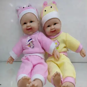 2018 Hot sale laugh music newborn infants baby clothes reborn silicone vinyl doll with laughter for baby gift toys wholesale