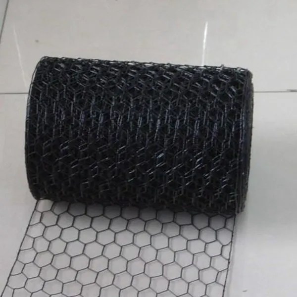 18 and 20 Gauge Black Vinyl Coated Galvanized Steel Chicken Wire Hex Mesh