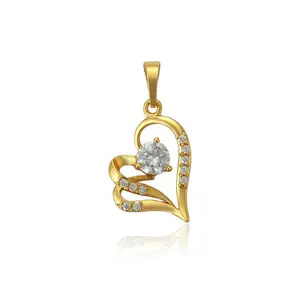 33594 xuping fashion costume zirconia heart shaped necklace pendant for girls