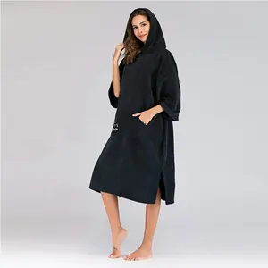 New style 2019 microfiber terry surf hooded poncho towel absorbent and quick-dry