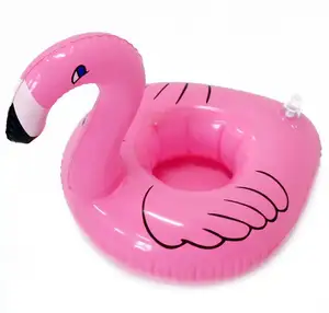 Moda PVC şişme içecek tutucu su yüzen flamingo bardak tutucu promosyon