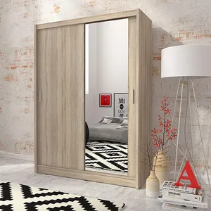 Hot Verkoop Houten Mirrored Garderobe Gebruikt In Slaapkamer