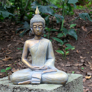 <strong>Garden</strong> <strong>Ornament</strong> Meditating <strong>Large</strong> Brass Buddha Statue - Product Image 1