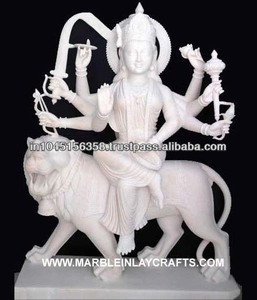 White Marble Durga Maa Statue - Product Image 1