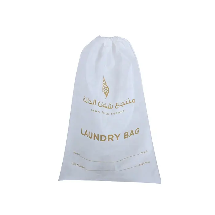 High Quality Large Drawstring Laundry Bag Customized For Hotel With Logo