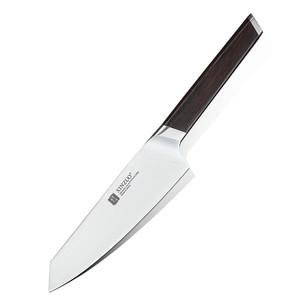 Alam Kayu Ebony Handle Bahasa Jerman Karbon Tinggi Stainless Steel Kitchen Cutting Pisau 5 Inch 56-58 HRC