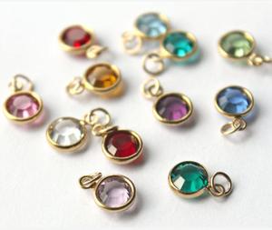 Best Selling Fashion 2016 8mm Brass 12 Colors <strong>Birthstone</strong> <strong>Pendant</strong> - Product Image 1