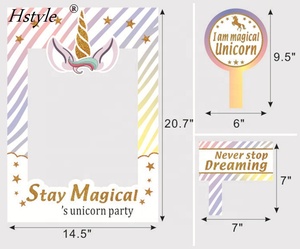 Rainbow Unicorn - Magical Unicorn Baby Shower or Birthday Party <strong>Selfie</strong> Photo Booth Picture <strong>Frame</strong> &amp; Props PFB304 - Product Image 4