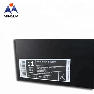 Minsda-pegatina adhesiva de código de barras para caja, impresión privada, tabla de tamaño de zapato personalizada
