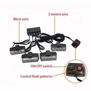 12V 4X4LED红色蓝色黄色汽车汽车发光二极管格栅闪烁警告发光二极管频闪灯 - Product Image 4