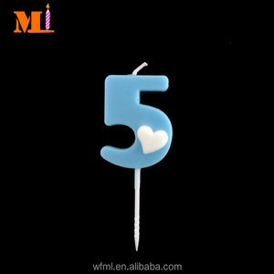 Vela de <span class=keywords><strong>Cumpleaños</strong></span> Gigante con Forma de Corazón y Número, Color Azul Claro, para Decoración de Pasteles, Envío Rápido - Product Image 3