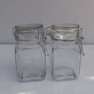 Klar quare set glas marmelade oder sauerkraut oder wein glas mit glas deckel/lebensmittel lagerung ein littles quare glas jar