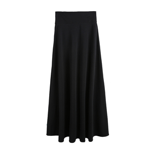 Yannisfahion alta cintura plisado elegante falda <span class=keywords><strong>vino</strong></span> rojo negro larga de Color sólido Mujer Faldas 5XL Plus tamaño E7419 - Product Image 5