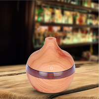 Diffuseur de salle de Spa USB à Grain de bois de 300ml, purificateur d'air, humidificateur avec lumières LED à 7 couleurs fournisseur d'or caché