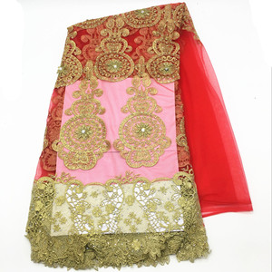 Elegante tessuto di pizzo francese ricamato Guangzhou J013 - Product Image 5
