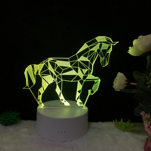 Lampe LED 3D en forme de cheval licorne, interrupteur tactile, USB, avec 7 couleurs changeantes, luminaire décoratif d'intérieur, idéal pour la chambre d'un enfant - Product Image 5