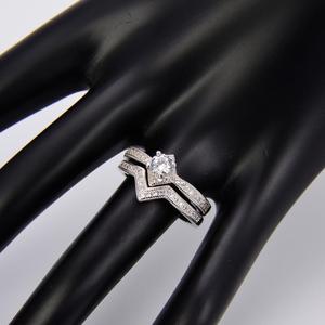 ZHILIAN Classic Couple Fine Jewelry Making 925 <strong>Silver</strong> <strong>Rings</strong> <strong>Set</strong> Diamond Wedding Engagement <strong>Ring</strong> <strong>Set</strong> - Product Image 2