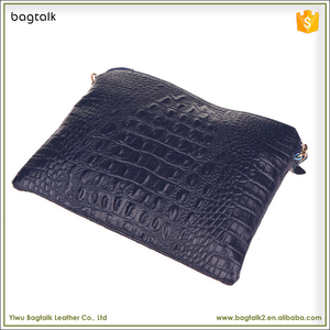 2 in 1 borsa pochette e tracolla in <span class=keywords><strong>pelle</strong></span> di coccodrillo nero - Product Image 3