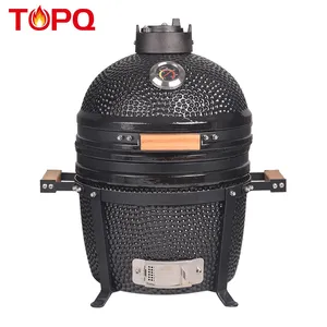 TOPQ Kamado 15 Zoll Hausgarten Grill Raucher Holzkohle Mini Ton Tandoor