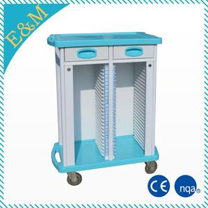 ABS plastik medis grafik pemegang dengan kunci terpusat catatan pasien rumah sakit abs troli - Product Image 3