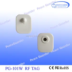 EAS RF Security Hard Tags With Magnetic Lock , Mini Square Tags PG-101W