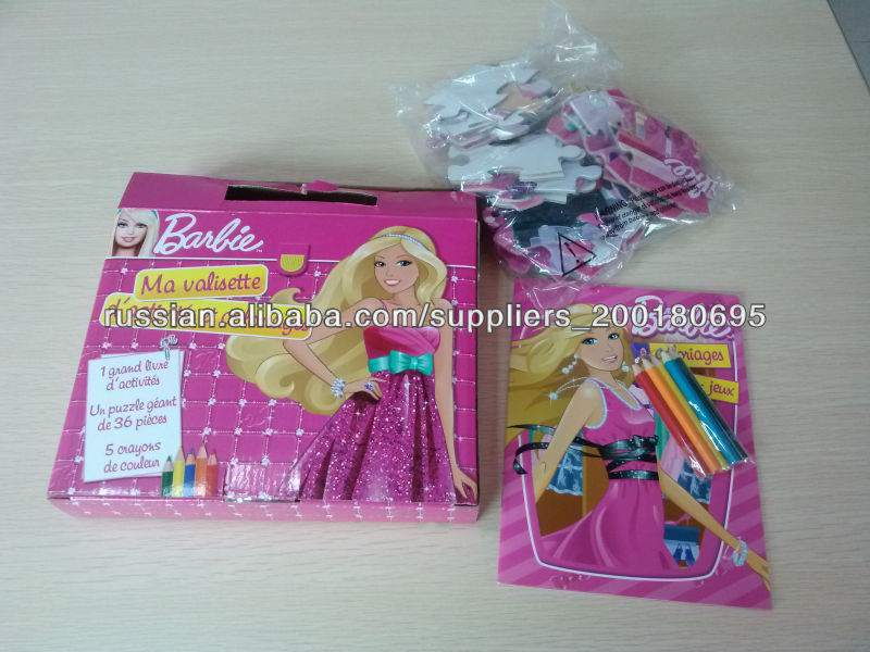 Горячая продажа Детский Барби головоломки с Книжка-раскраска