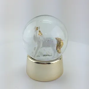 Custom Made Resin Water Glitter Unicorn Snow Globe home decoration glass water globe crafts