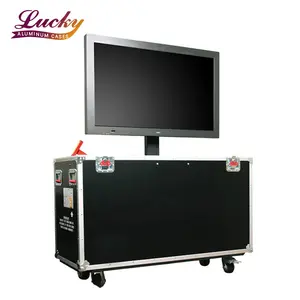 LCD Flight Flat Screen LCD TV Road Case With Wheels