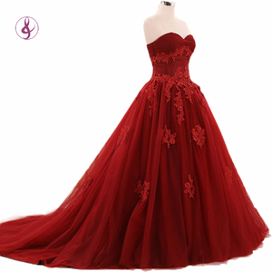 RSM66168 escote corazón appliqued cordón del corsé de nuevo vestido de la manera vestido de noche sin tirantes vestido de noche - Product Image 1