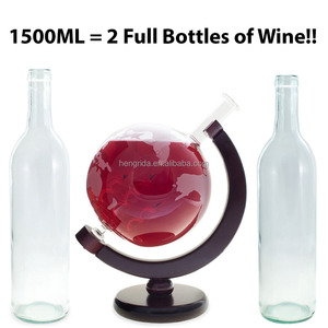 1500ml <span class=keywords><strong>Globe</strong></span> Glass rượu vang đỏ <span class=keywords><strong>Decanter</strong></span> với gỗ đứng cho thanh sử dụng Kinh doanh Quà Tặng - Product Image 2