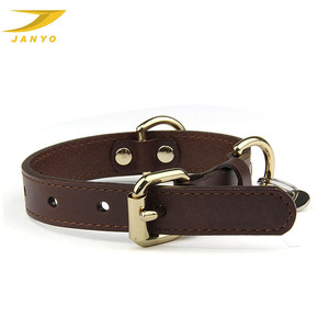 Fabriek Groothandel Hoge Kwaliteit Hond Harnas Plain Real Lederen Koe Lederen Halsband - Product Image 2